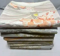 R*♡様 ま-664 京袋帯　金彩　銀彩　和柄　素材色々　まとめ売り　8本