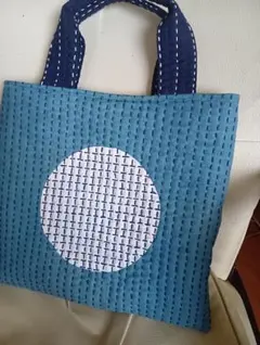 古布の総刺し子　ペッタンコバック