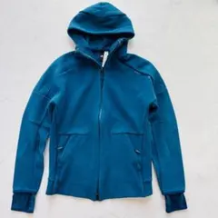 adidas パーカー フーディ ジップ 青 M（D789）