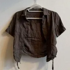 チェックリボンシャツ