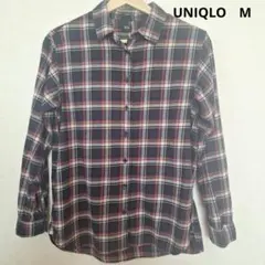 UNIQLO　フランネルチェックシャツ　М　ネイビー