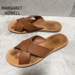 MARGARET HOWELL レザー牛革フラットサンダル ブラウンのサムネイル