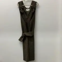 ノースリーブロングワンピース ダークブラウン