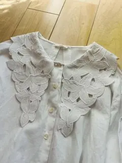 イエナ　レースカラーデザインブラウス　刺繍　長袖シャツ