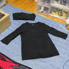 UNIQLO 7分袖Tシャツ　3枚セット　黒XLサイズ