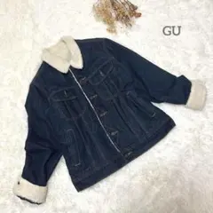 GU✳︎デニムジャケット　ボア　あったかい　トレンド　冬　大人気　羽織り　可愛い