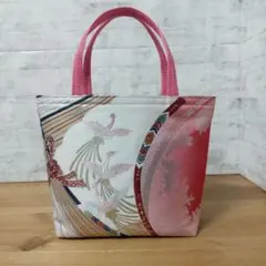 帯リメイクバッグ束ね熨しに 鳳凰