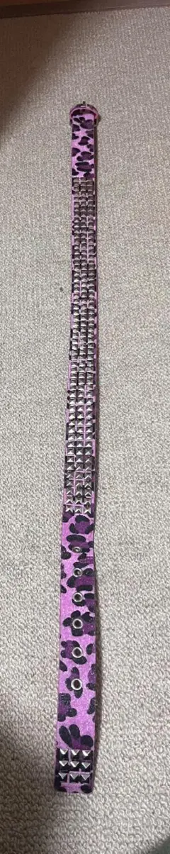 ヒョウ柄スタッズベルト