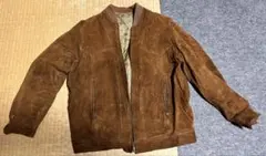 古着　レザー　スウィングトップ　ジャケット　ブラウン