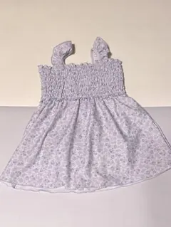 ★美品★F.O.international ベビー水着(女の子) 薄紫色花柄