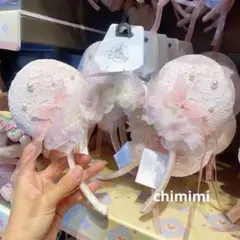 上海ディズニー　中秋節　ミニーちゃんお花カチューシャ