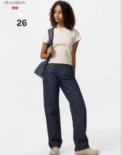 ユニクロ　JWANDERSON ストレートジーンズ　デニム　丈長め26