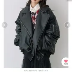 jouetie フェイクレザーライダースMA-1ジャケット