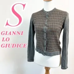 GIANNI LO GIUDICE 長袖ニットセーター グレー チェック