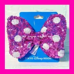 ピンク ディズニー ミニー ヘアゴム ヘアポニー リボン スパンコール