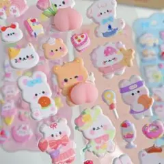 0401 柴犬おなかシール 2匹（1シート）おしりシール 4シート 立体 3D