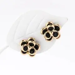 K18 オニキス ピアス 18金ゴールド