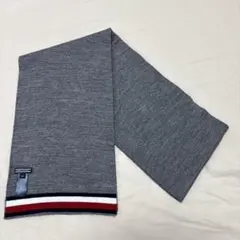 【値下げ】【中古】TOMMY HILFIGER グレー ストライプ マフラー