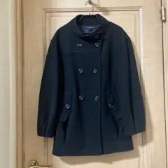 ブラックダブルブレストピーコート