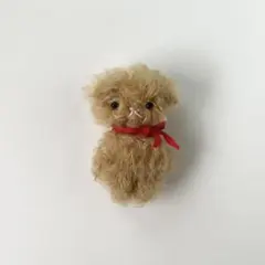 カフェオレ　プードル　こいぬ　犬　ぬいぐるみ　ハンドメイド　作家　アートドール