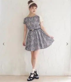 MAJESTIC LEGON 花柄 半袖ミニワンピース
