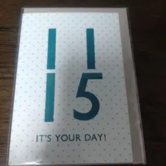 11/15バースデーカード 誕生日 Letterpress ドット数字