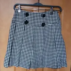 ハウンドトゥース柄 ミニスカート ウエスト61-89cm