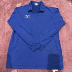 Mizuno Lサイズ 青 長袖ポロシャツ ミズノ バレーボール 長袖練習着