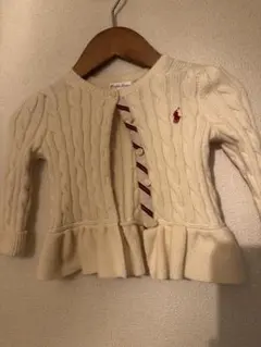 【美品】Ralph Lauren 18M ケーブルニットカーディガン　アイボリー