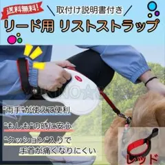 レッド　リード 用 ストラップ フリーハンド 犬 調整可能 手首　逃げる　防止のサムネイル