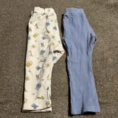 キャラクター柄と無地のパンツ2点セット　90cm