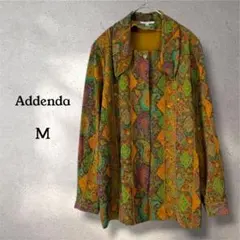 アデンダ シャツ M ペイズリー柄 ヴィンテージ調 マルチカラー レトロ 個性派