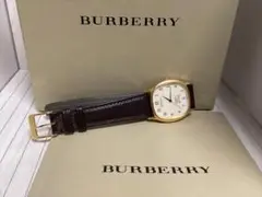 美品バーバリーBURBERRY アナログ腕時計 ゴールド/ブラウン本物