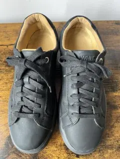 ブラック合皮カジュアルスニーカーWHITIN メンズ size8 26cm
