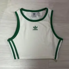 adidas Originals クロップド タンクトップ ホワイト グリーンのサムネイル