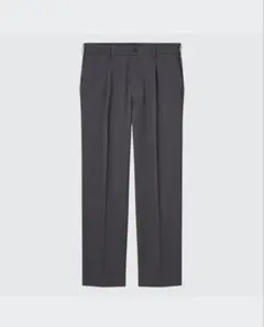 UNIQLO タックテーパードパンツ S ダークグレー 股下66㎝ 春夏 薄手