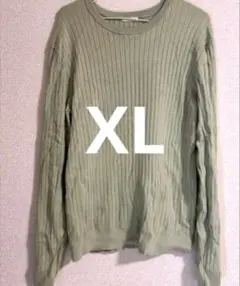 リブニットトップス ジーユー GU ライトグリーン長袖セーター XL 売り尽くし