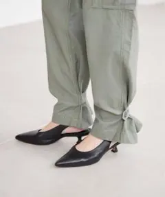 【超美品】SLOBE IENA バッグスリングパンプス　24cm 黒のサムネイル