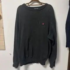 ダークグレー メッセージプリント ニット - メルカリ