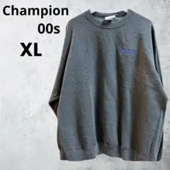 Champion 00s チャンピオン 企業ロゴ刺繍スウェット XL グレー古着