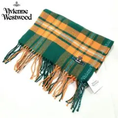 新品 ヴィヴィアンウエストウッド マフラー オーブ チェック ウール ORB