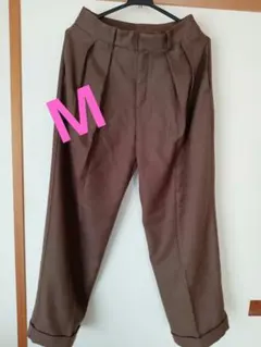 インタックワイドパンツ　M　ブラウン　 GU