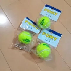 DUNLOP　FORT テニスボール キーホルダー付き ３個
