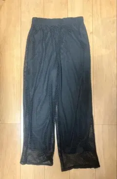 GU レース　メッシュ ストレートパンツ M ブラック