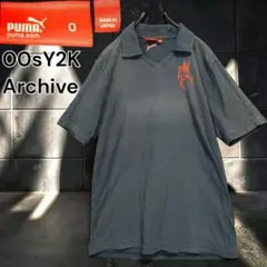 00s PUMA Y2K ゲームシャツ ナンバリング 刺繍 フットボールTシャツ