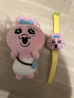 【BANDAI】おぱんちゅうさぎ カバンに付けられるぬいぐるみ 、ガチャ時計