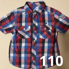 110cm★チェック柄半袖シャツ