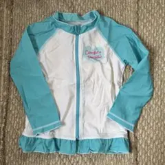 水色フリル付きラッシュガード