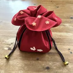 【最終価格】和雑貨 / 巾着袋 ポーチ / 小物 /うさぎ ちりめん 未使用品