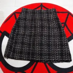 【新品】グレイル　ツイードミニスカート 黒と白のチェック　Sサイズ